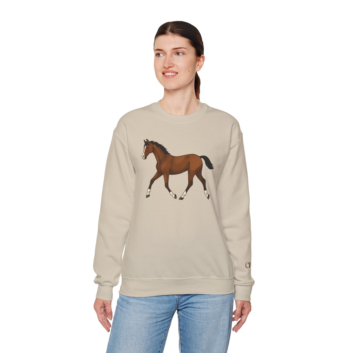 Urban Cowgirl Horse Sweatshirt | Personalizable Left Sleeve