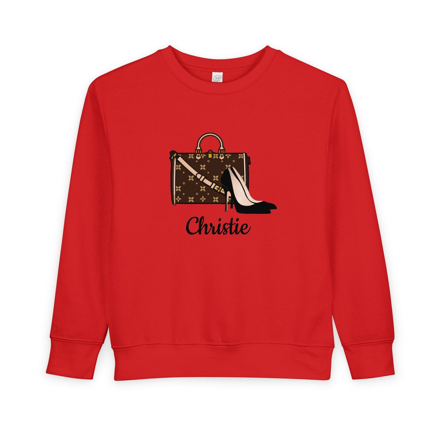 Chic Personalized Toddler Sweatshirt | Rabbit Skins 3317 | Purse or Shoes & Purse Graphic | 4 Colors