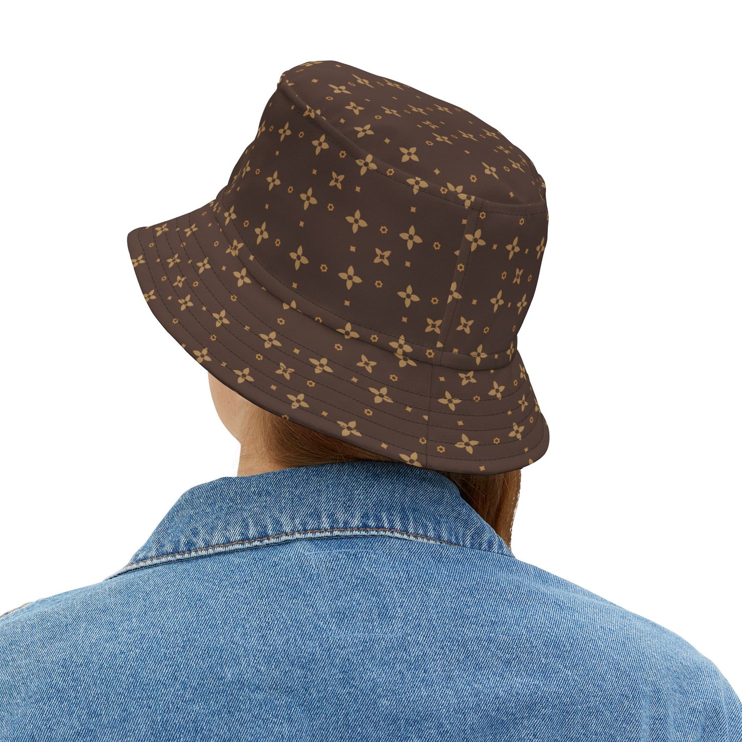 Sombrero de pescador con estampado de sablette en marrón visón