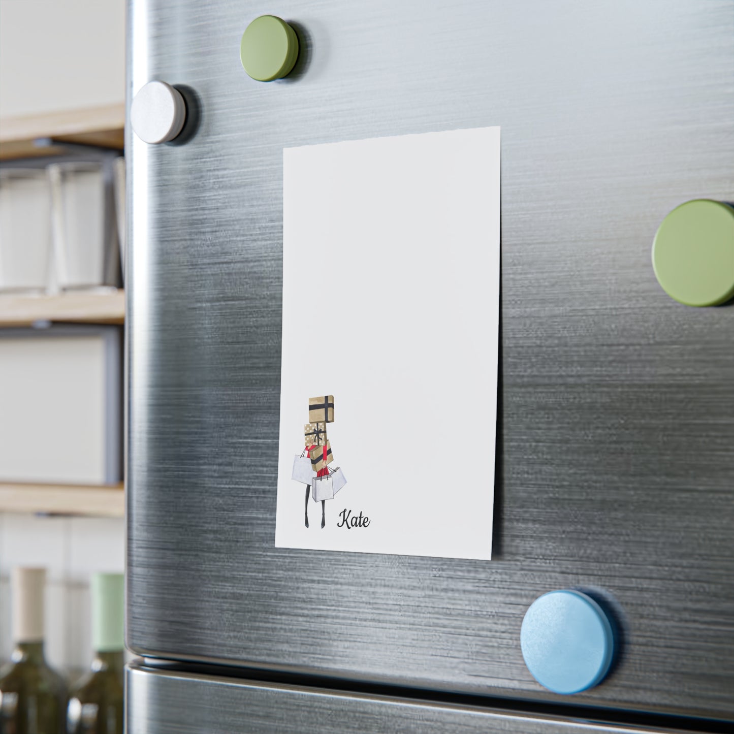 Personalized Post-it® Notes | Shopping Girl Illustration | Custom Sticky Pad