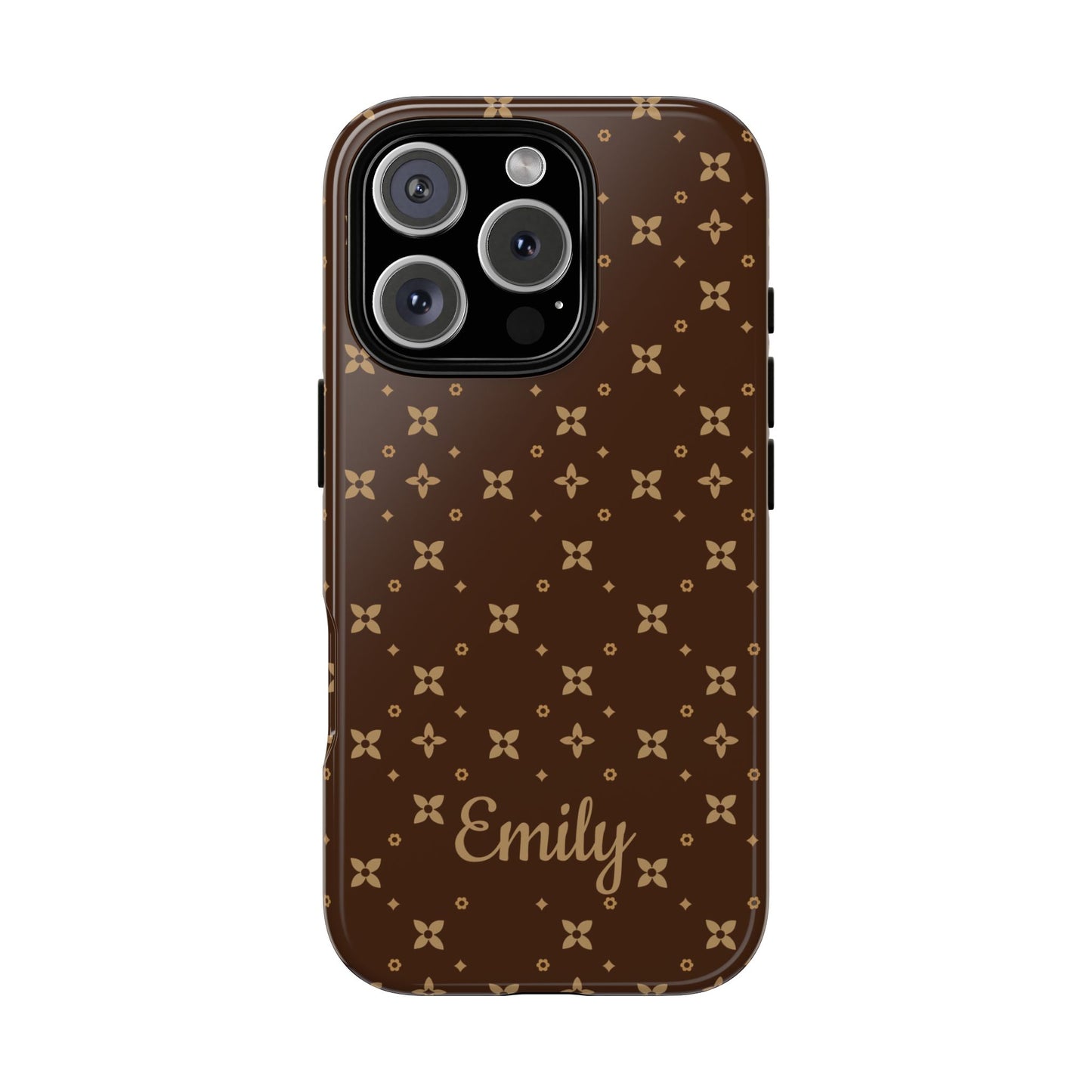 Brown Personalized Tough Phone Case | iPhone Samsung Pixel | Custom Protective Cover l Caramel Pattern