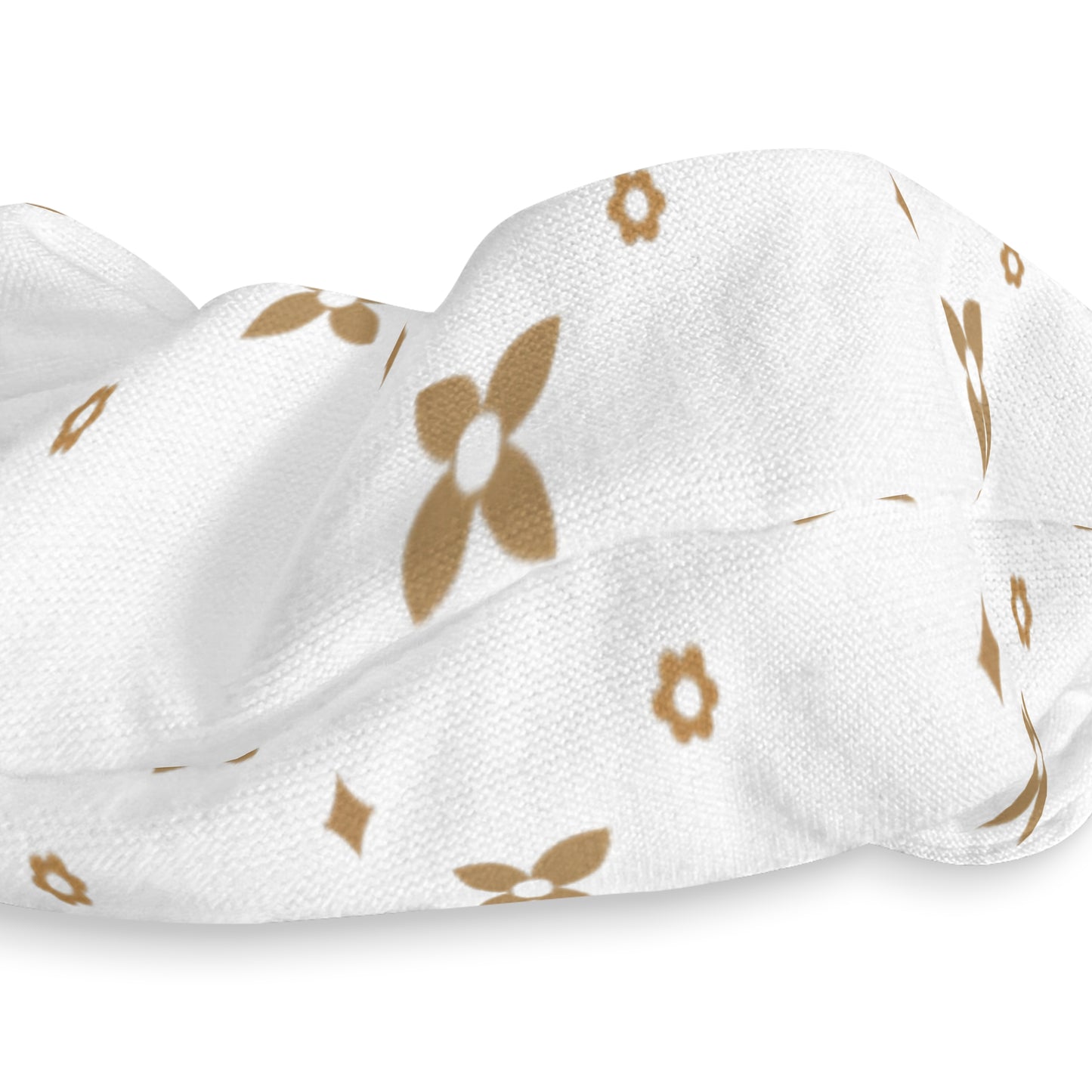 Haargummi | Modisches Haaraccessoire | Karamell- und Weiß-Sablette-Print