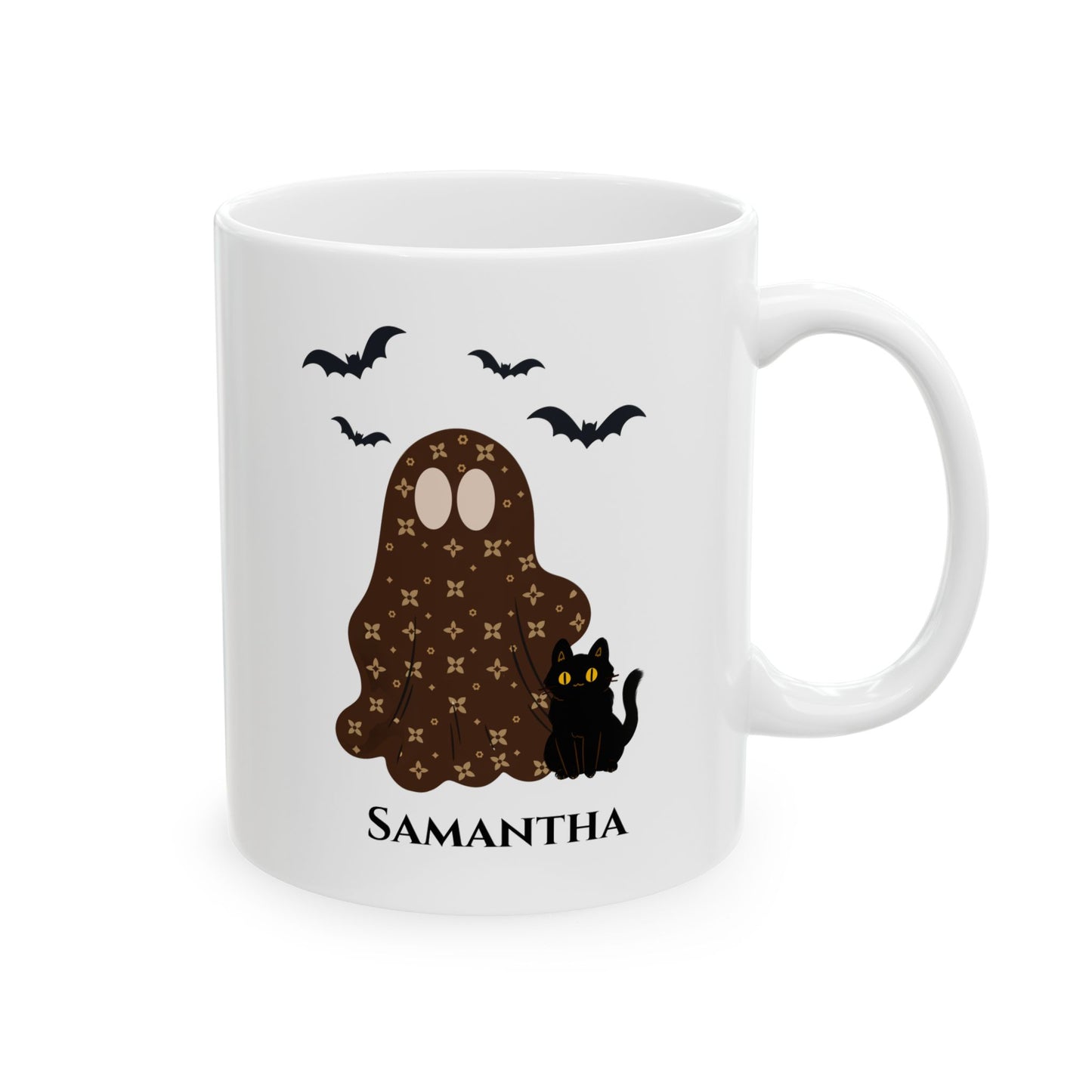 Halloween Spooky Chic Ghost Personalizable Mug | 11oz or 15oz | Tresor Valeur Exclusive