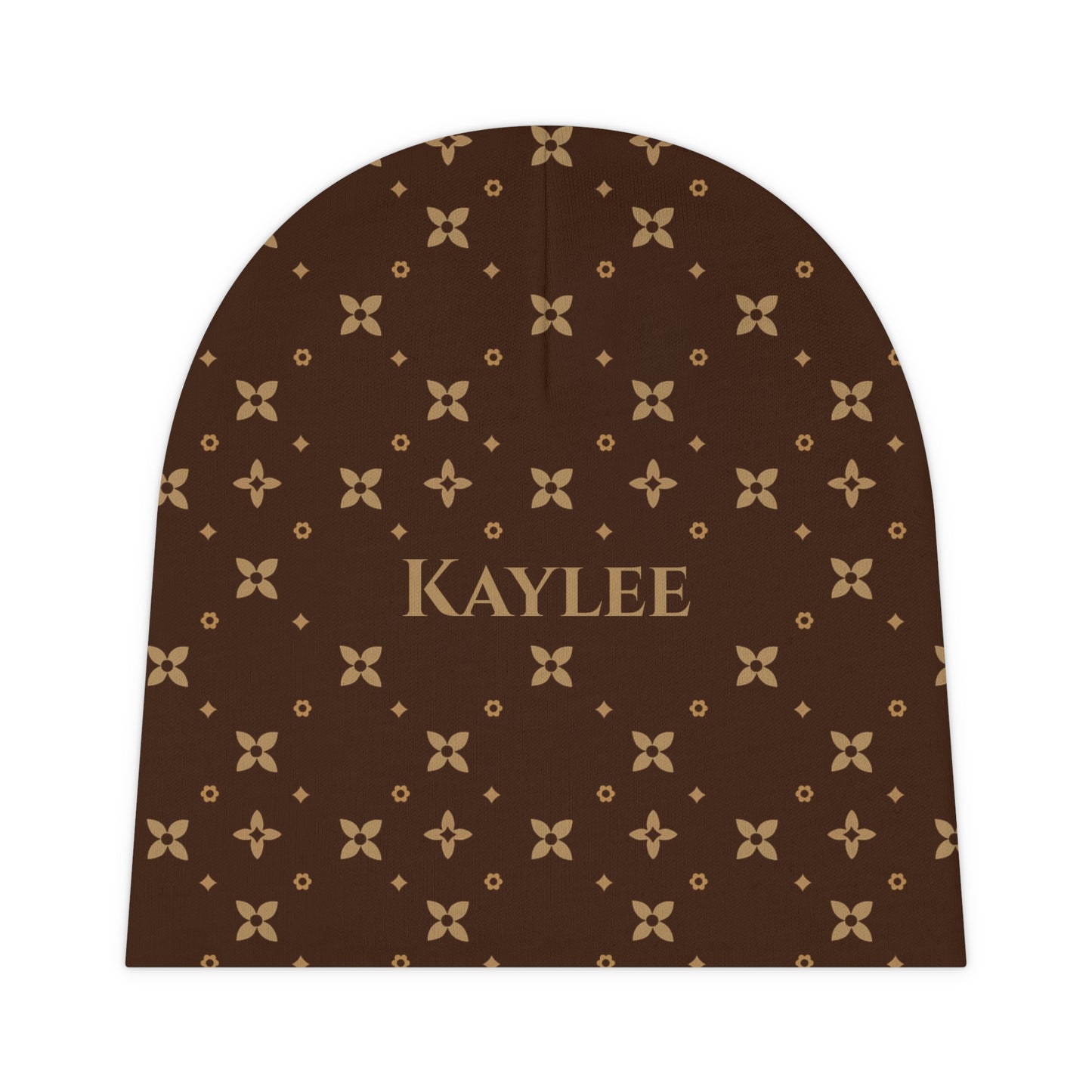 Gorro de bebé | Personalizado | Estampado de sablette marrón visón