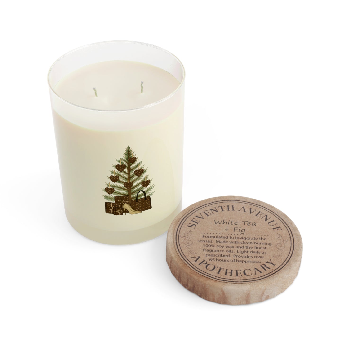 Personalizable Chic Nouveau Noël Candle | Double Wick Glass | 3 Scents
