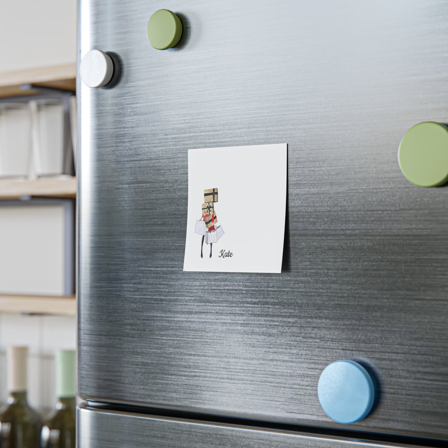 Personalized Post-it® Notes | Shopping Girl Illustration | Custom Sticky Pad