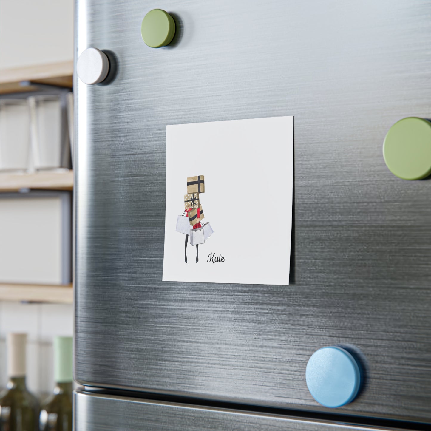 Personalized Post-it® Notes | Shopping Girl Illustration | Custom Sticky Pad