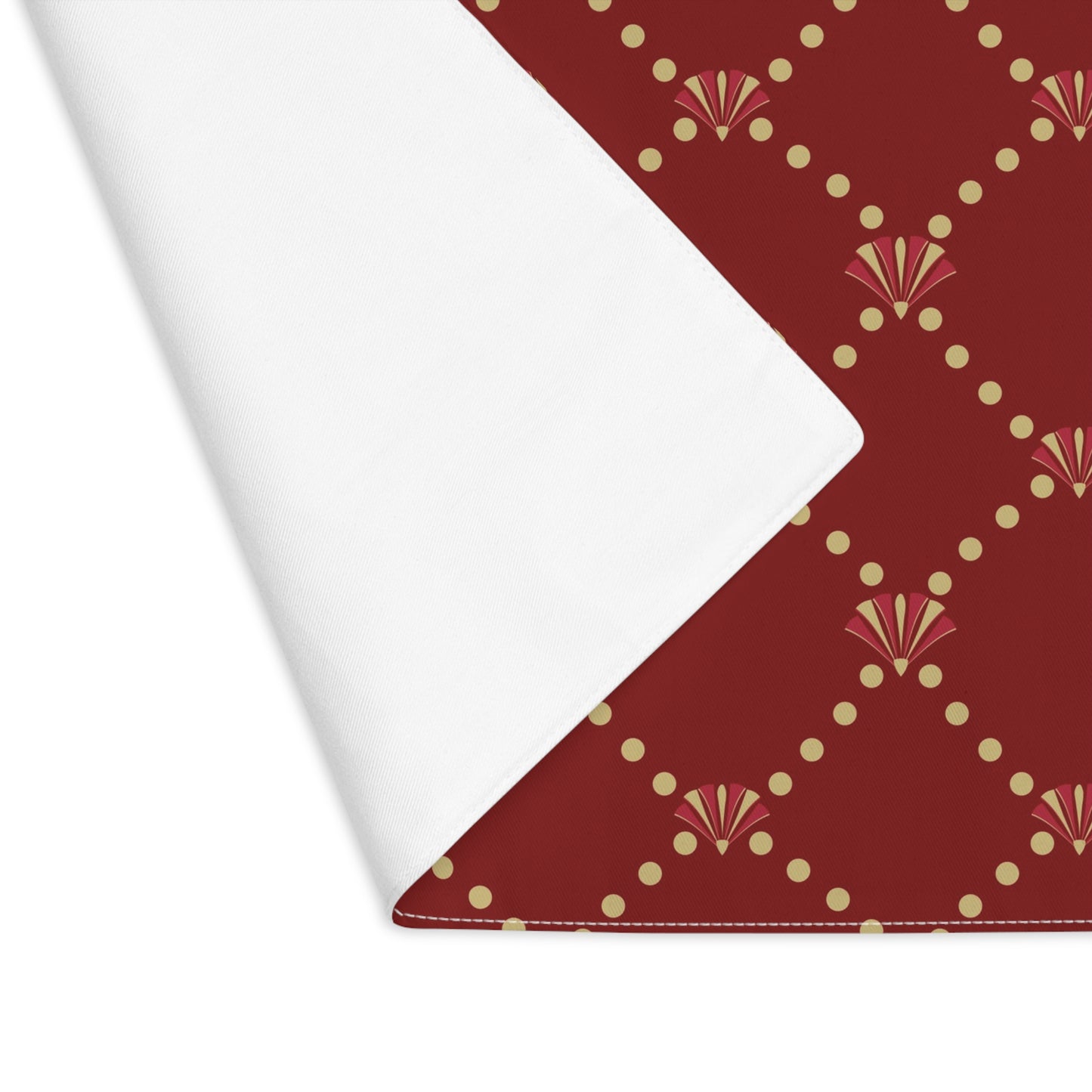 Elegant Red & Gold Art Deco Patterned Placemat | Nouveau Noël Collection