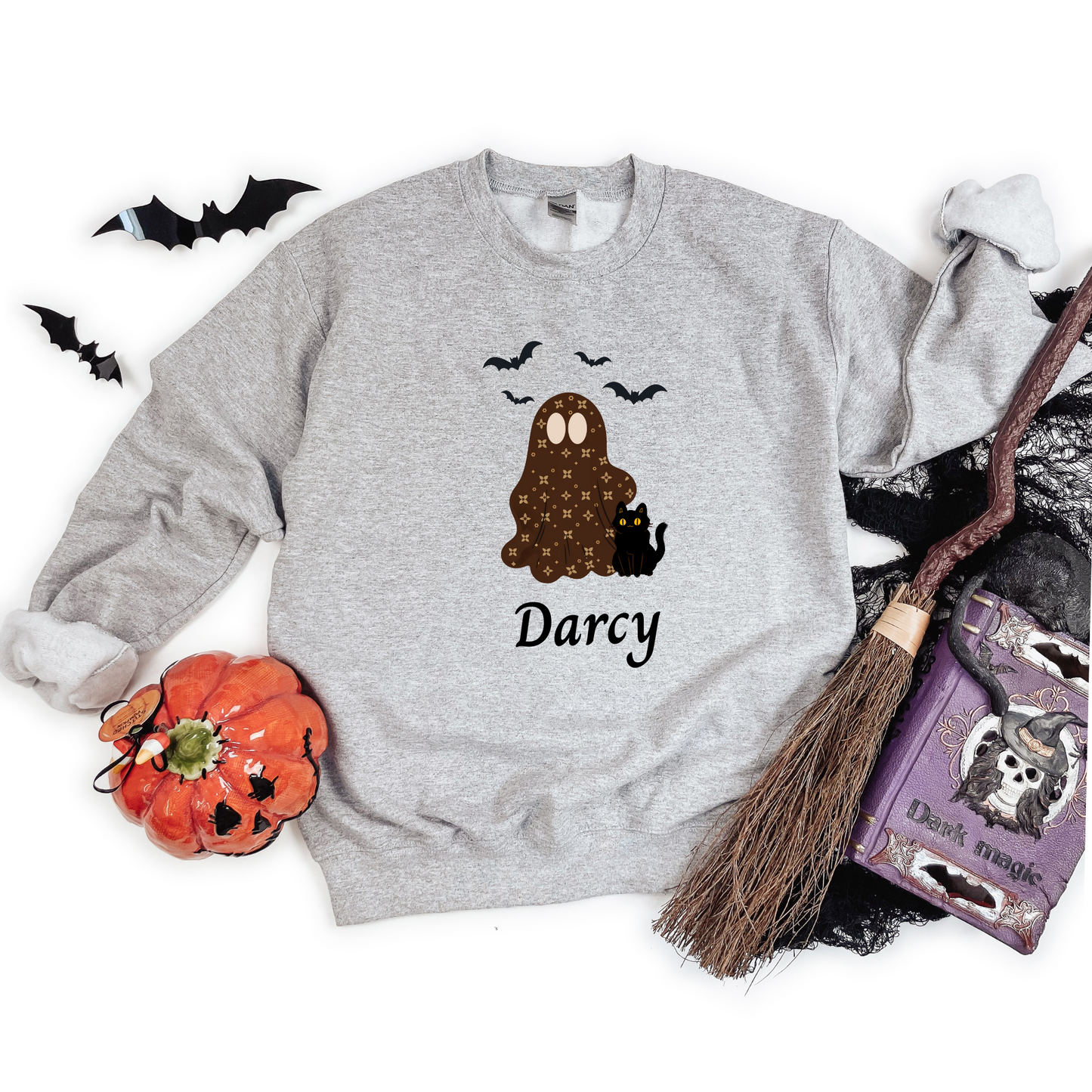 Personalizable Ghost Sweatshirt | Sablette Pattern | 4 Colors | Personalized Sleeve