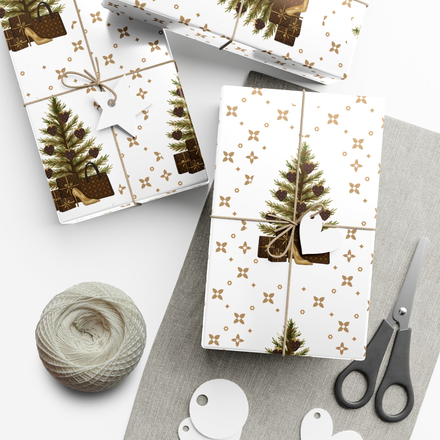 Elegant Christmas Tree Wrapping Paper | Satin Finish | 3 Sizes Available