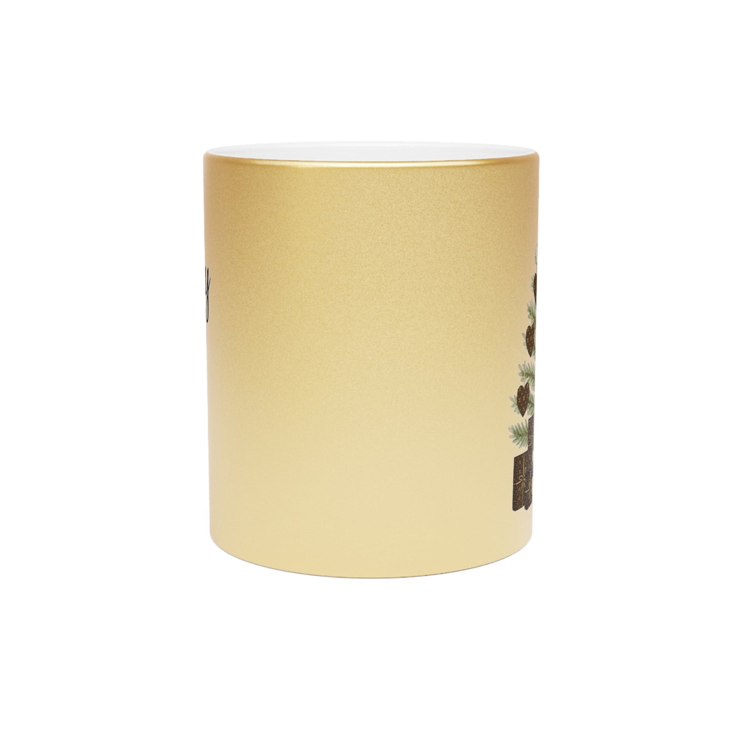 Nouveau Noël Gold & Silver Mug | Sablette Tree Design | Personalizable