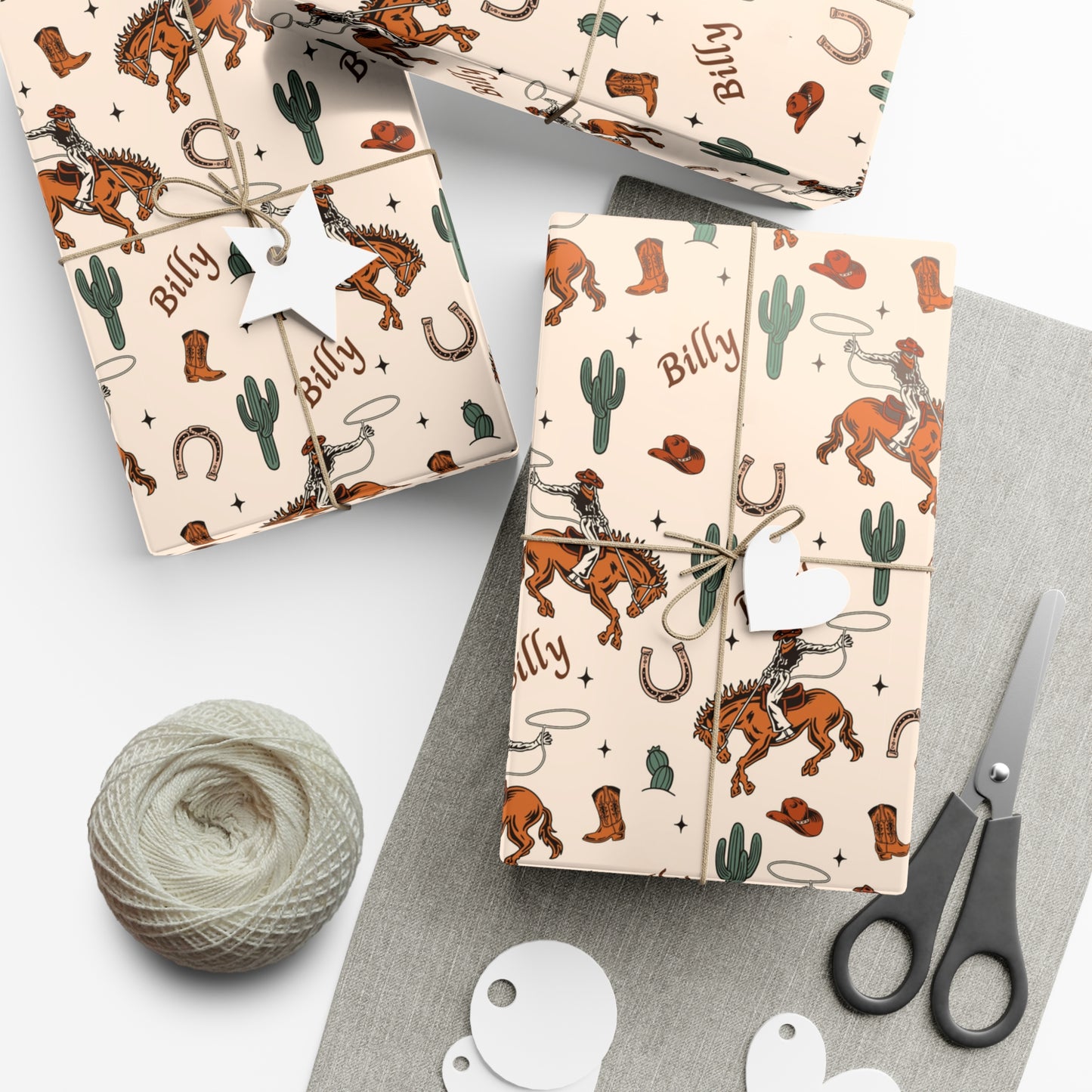 Cowboy Bucking Bronco Wrapping Paper – Personalizable