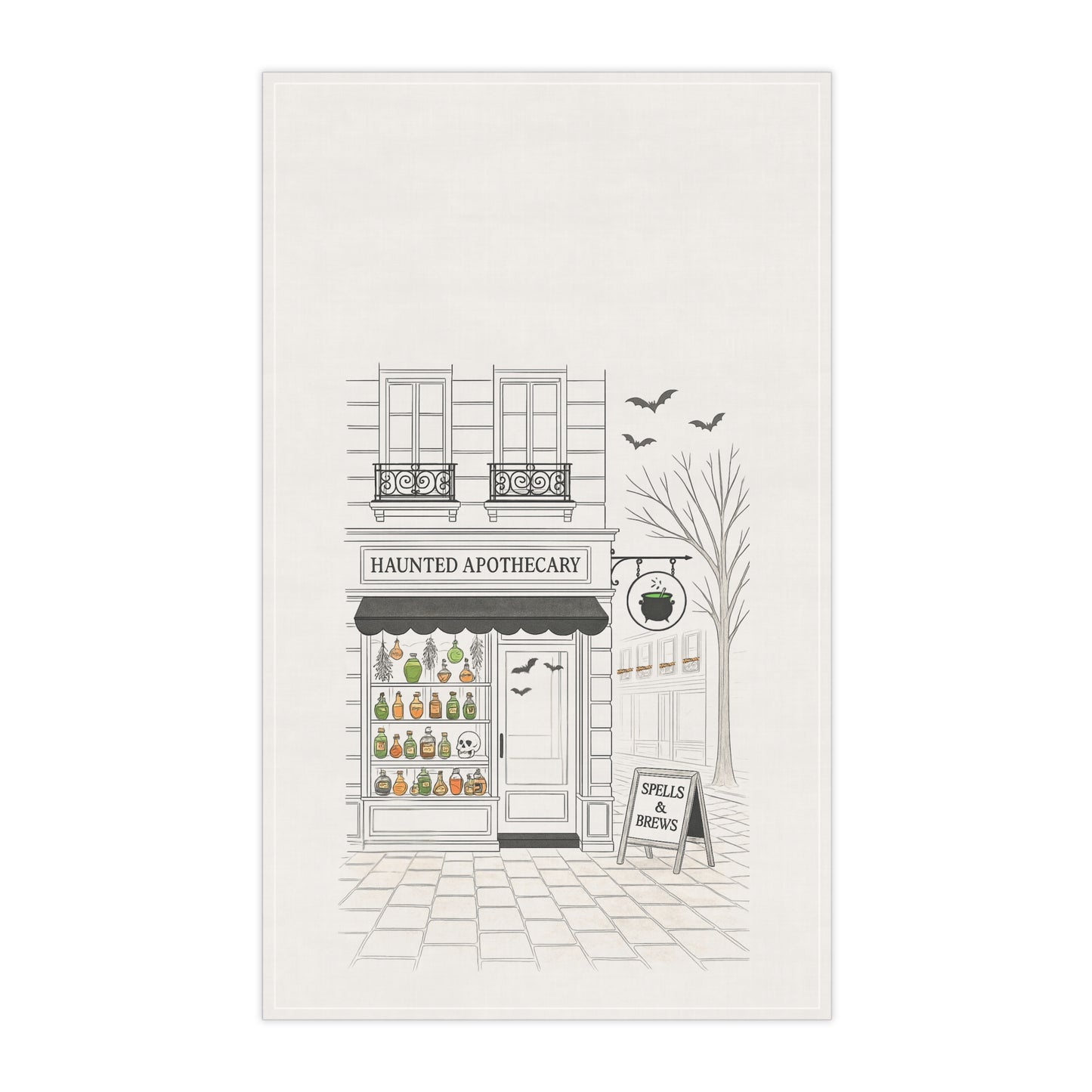 Spooky Apothecary Halloween Kitchen Towel | 100% Cotton | Chic City Design | Fall Holiday Décor