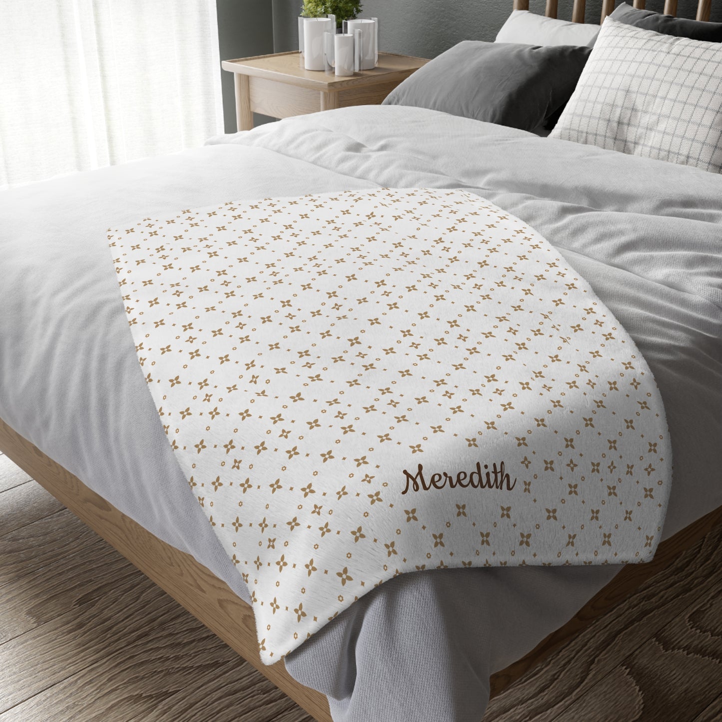 Baby-Wickeldecke | Doppelseitiger Druck | Karamell-Sablette-Druck