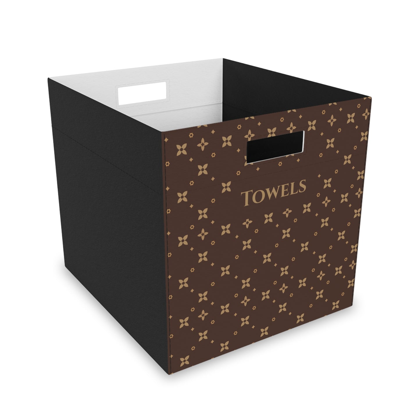Caja de almacenamiento de fieltro personalizable con estampado de sablette de visón