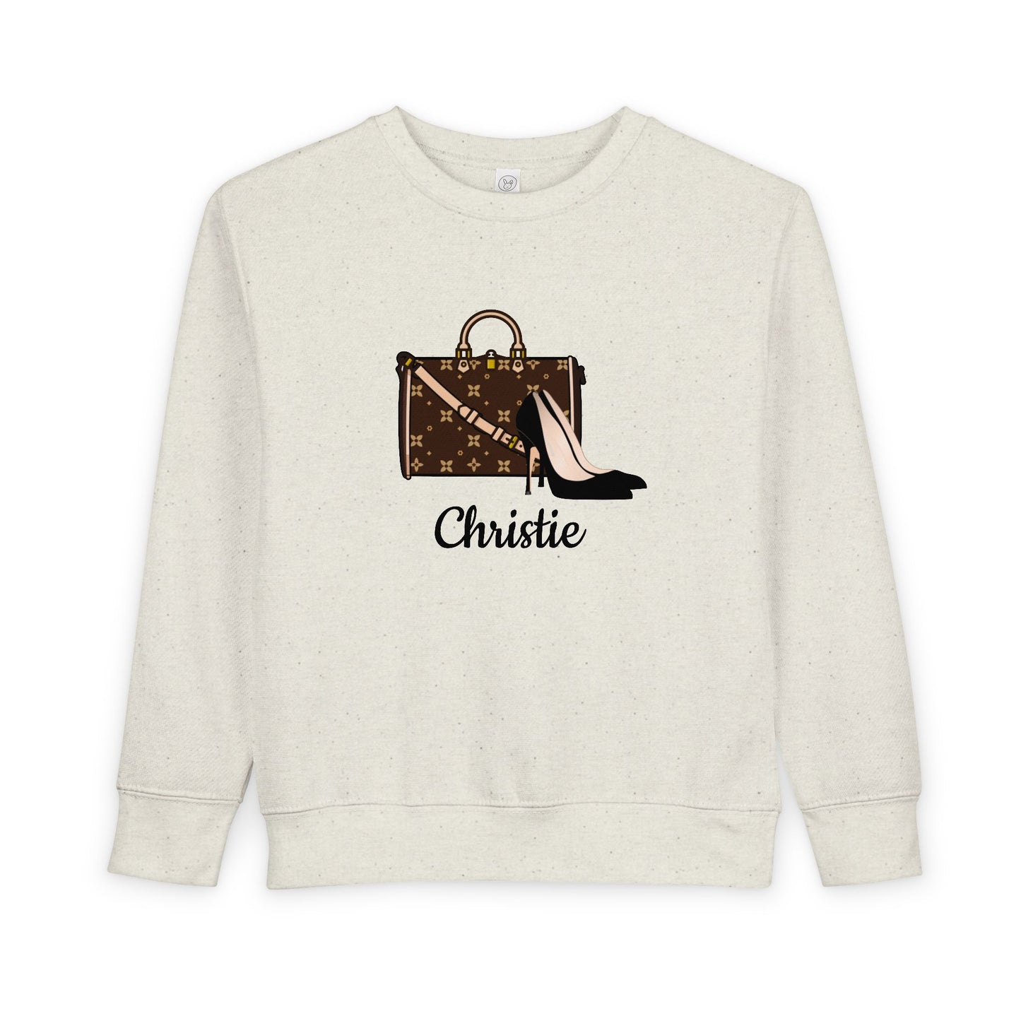 Chic Personalized Toddler Sweatshirt | Rabbit Skins 3317 | Purse or Shoes & Purse Graphic | 4 Colors
