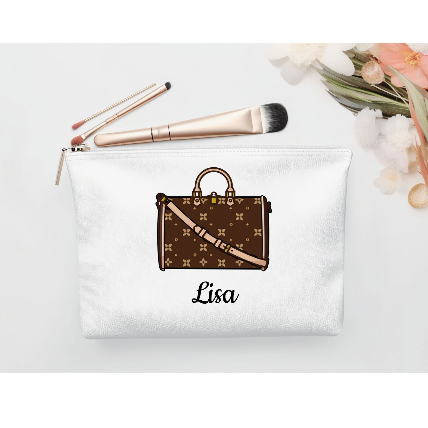Personalized Makeup Bag – Shoes & Purse or Purse‑Only Graphic | Custom Cosmetic Pouch by Tresor Valeur