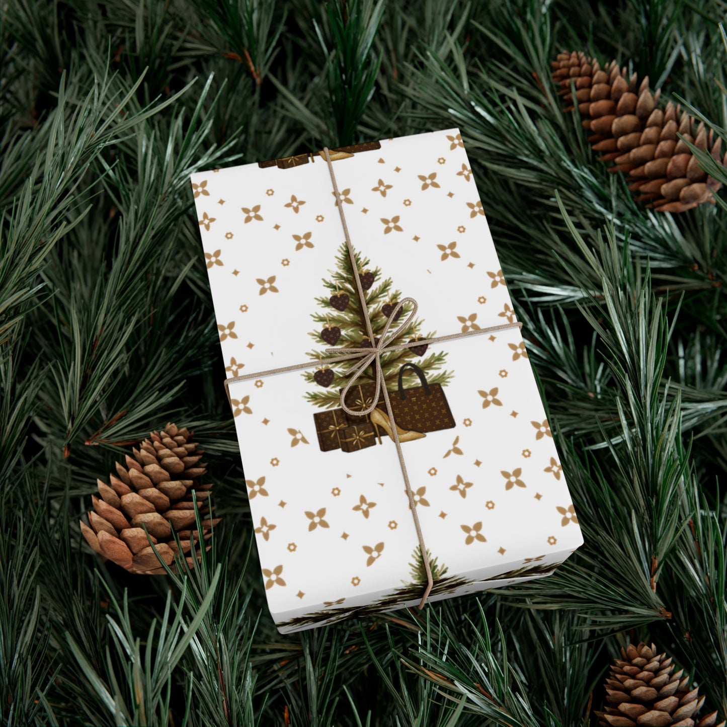 Elegant Christmas Tree Wrapping Paper | Satin Finish | 3 Sizes Available