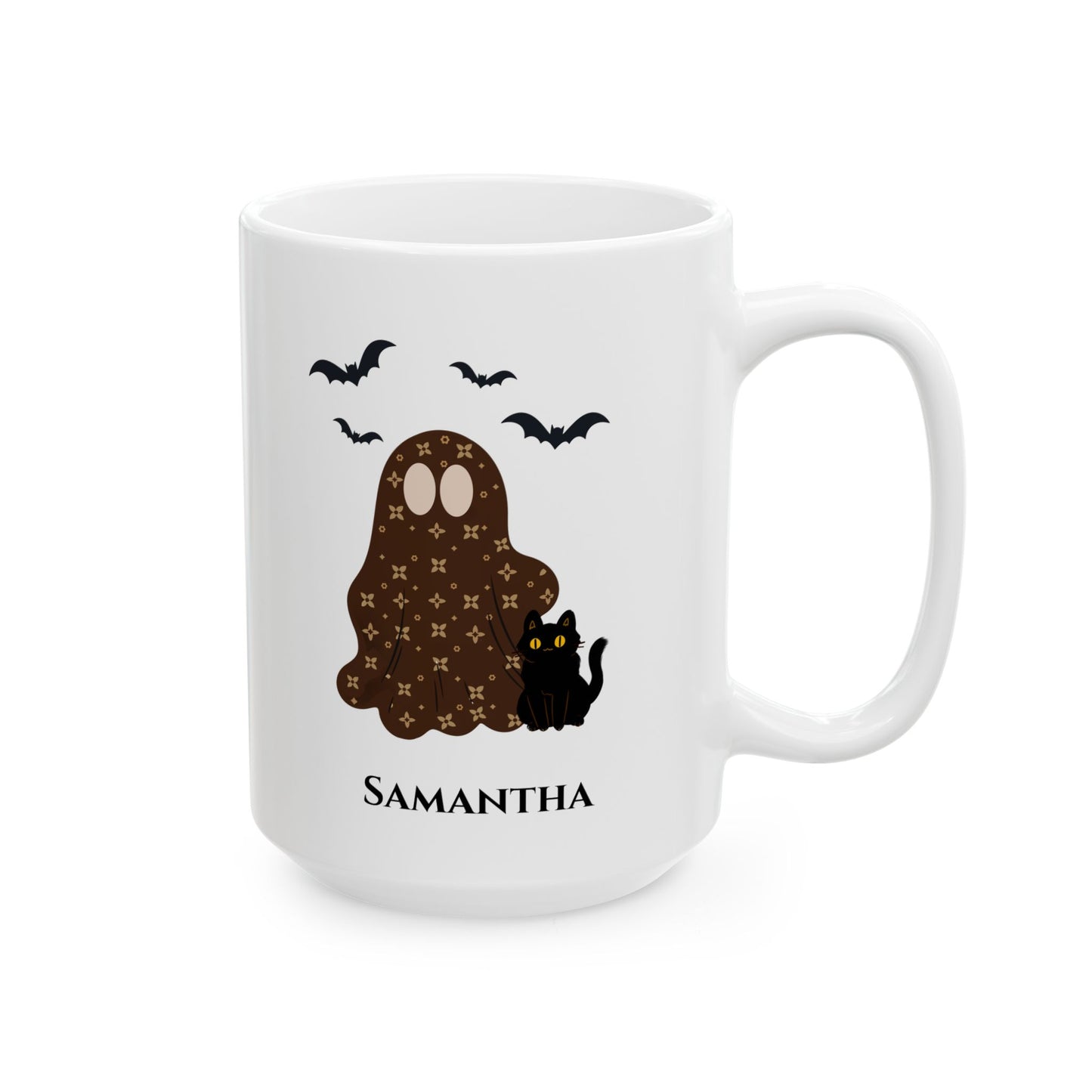 Halloween Spooky Chic Ghost Personalizable Mug | 11oz or 15oz | Tresor Valeur Exclusive