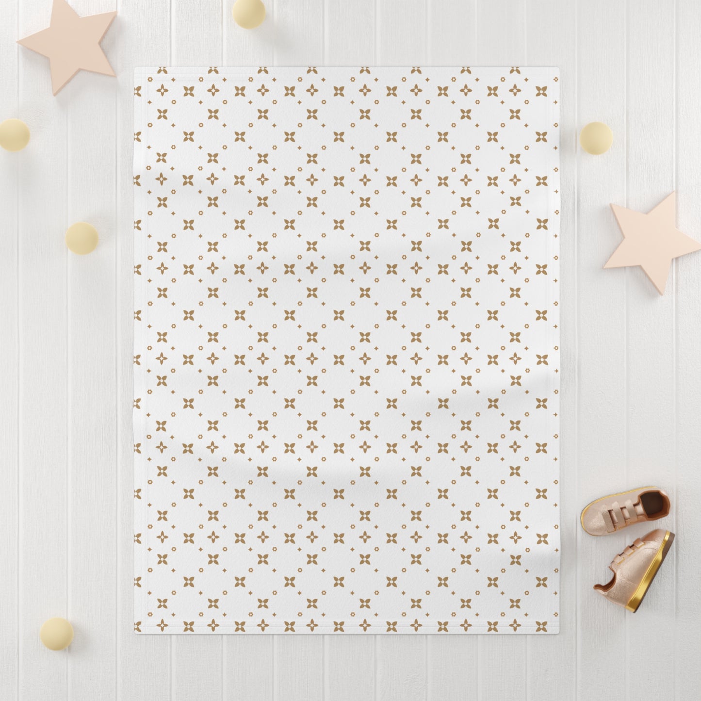 Baby-Wickeldecke | Doppelseitiger Druck | Karamell-Sablette-Druck