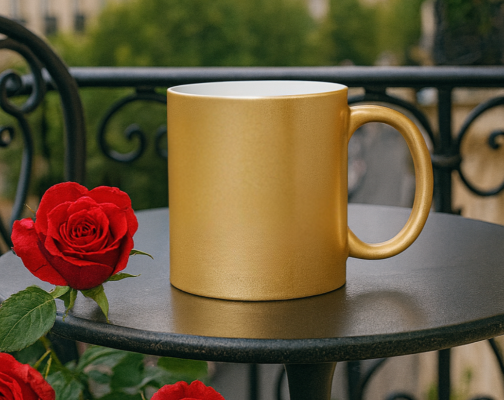 Gold or Silver Metallic Mug | Sablette Purse & Shoes or Purse Only | Personalized 11oz Mug | Tresor Valeur Fashionista Mug
