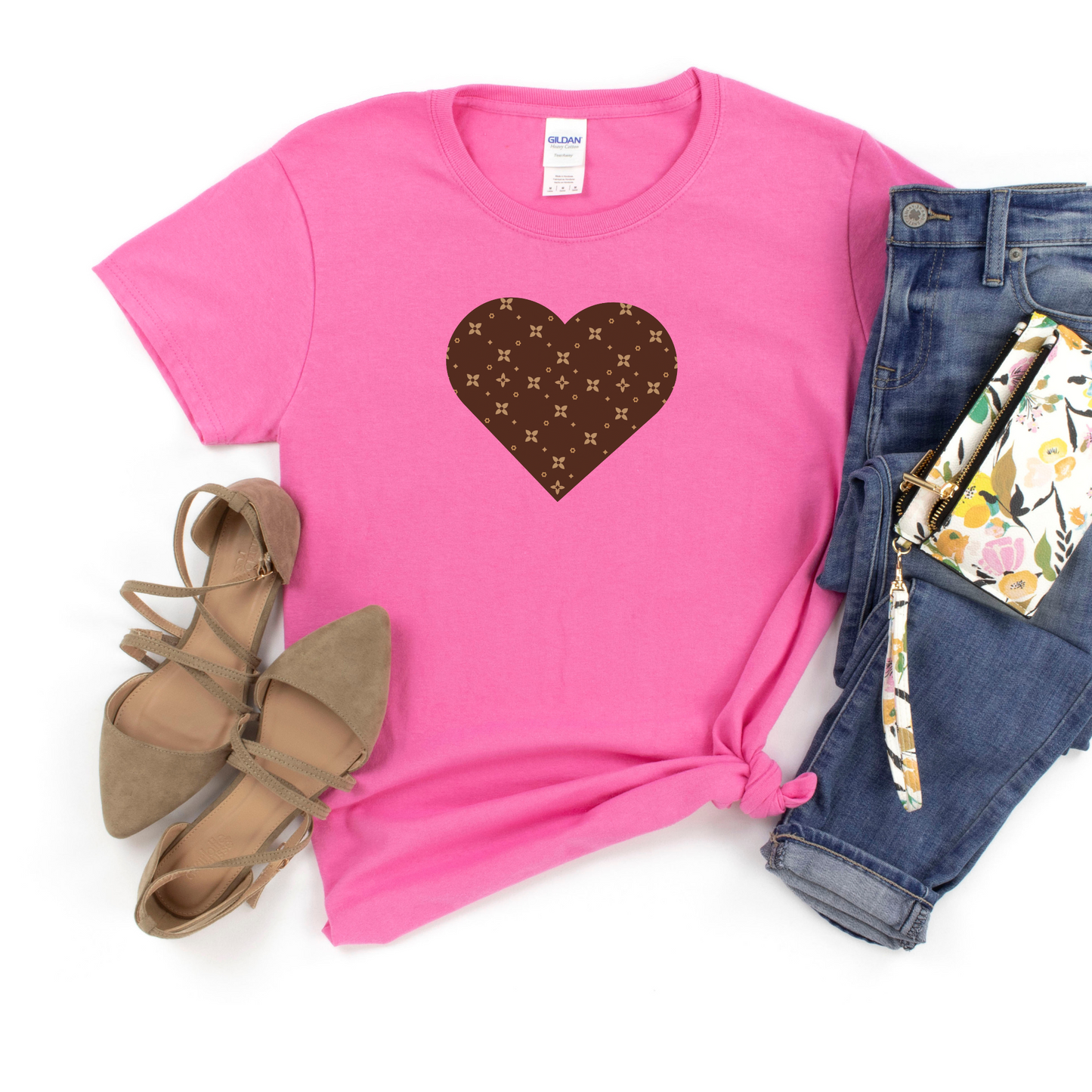 Camiseta con estampado de corazón | Camiseta elegante para el día a día | 7 colores