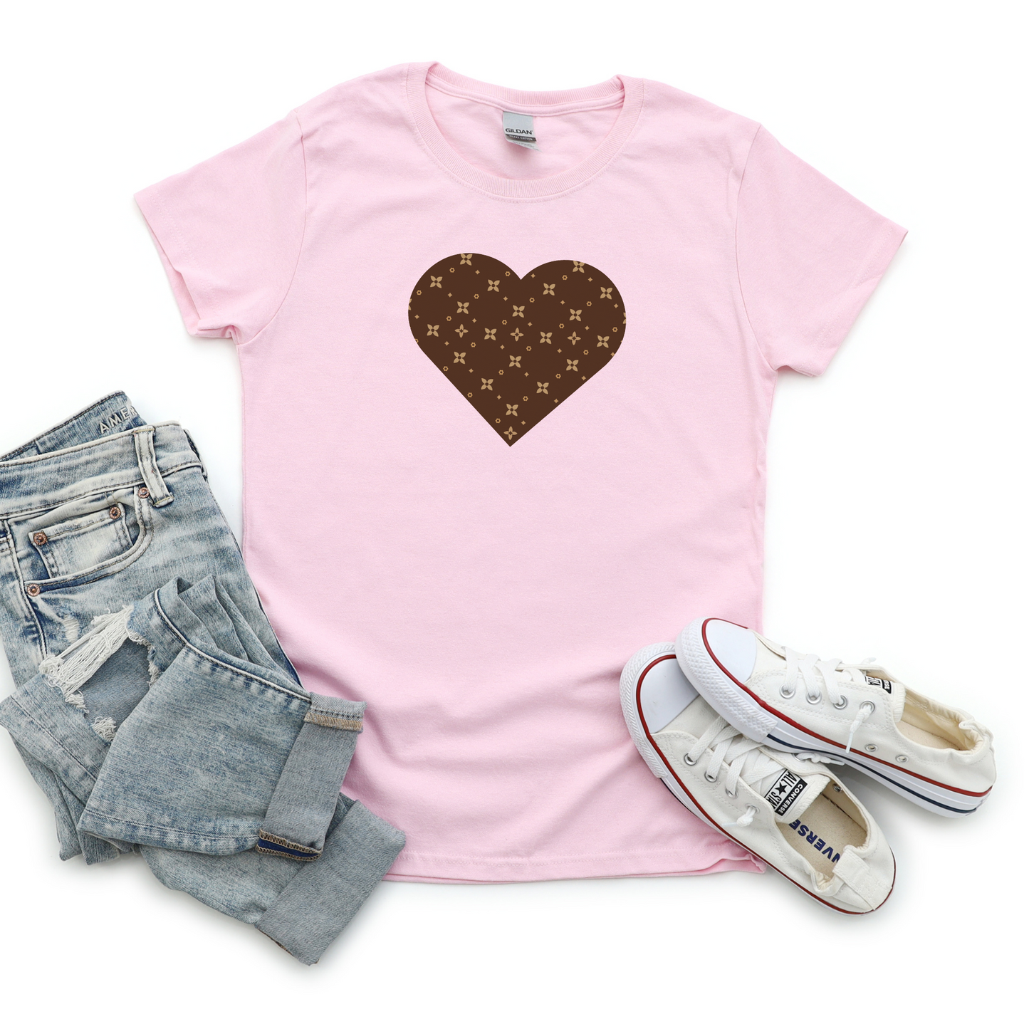 Camiseta con estampado de corazón | Camiseta elegante para el día a día | 7 colores