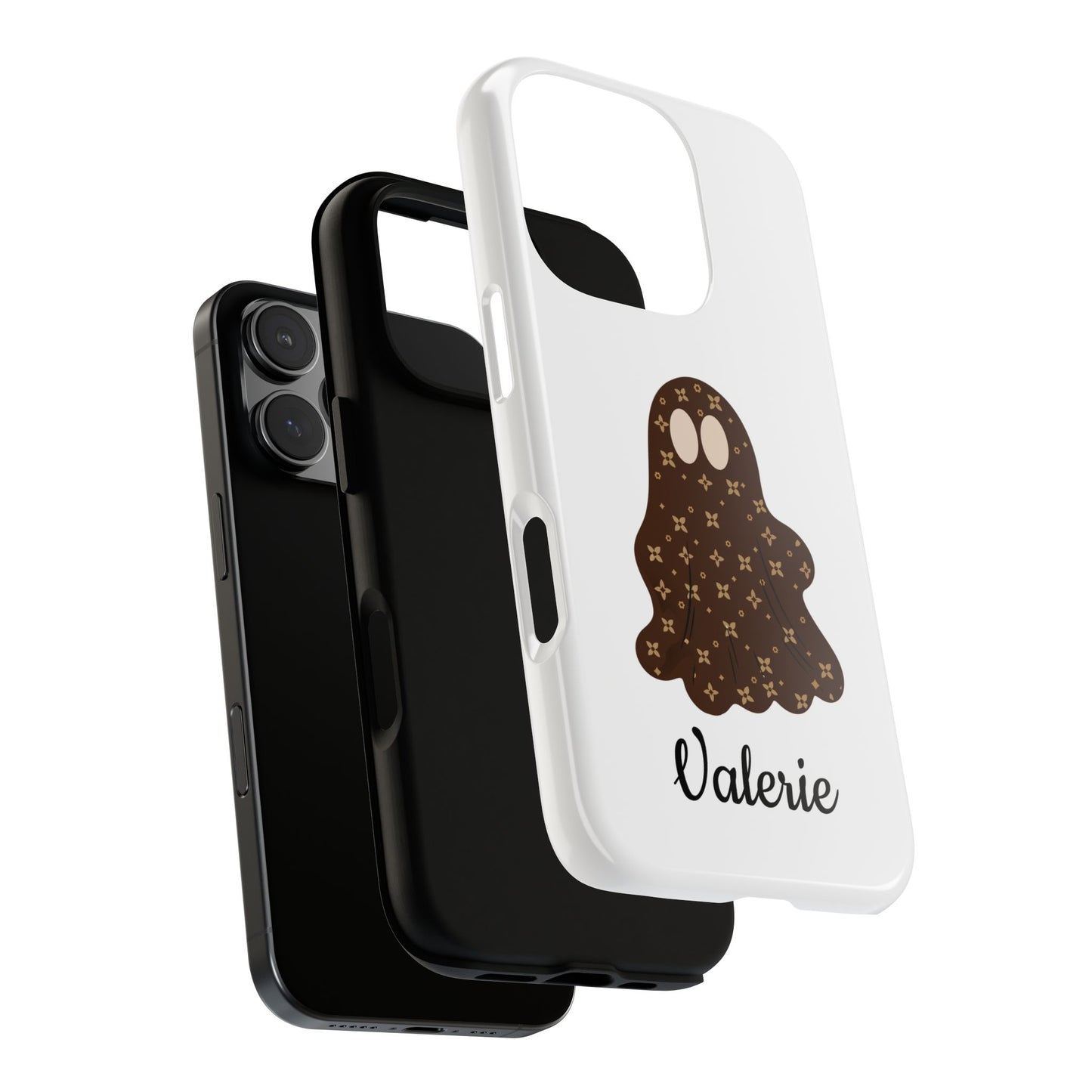 Haunted Chic: Sablette Ghost & Cat Halloween Tough Phone Case | Tresor Valeur Exclusive l Chic and Spooky Phone Case