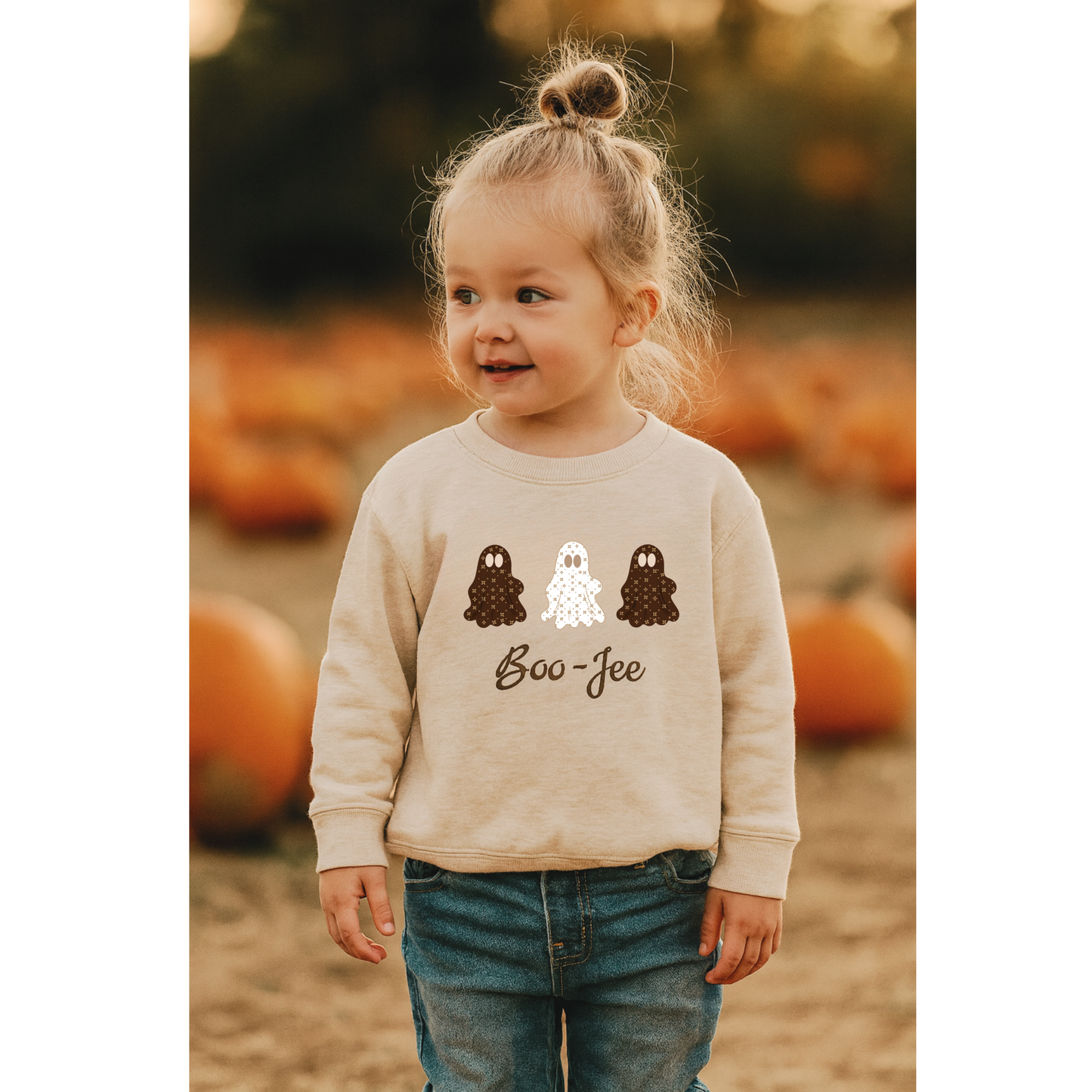 Boo-Jee Ghost Sweatshirt | Sablette Pattern | 4 Colors | Personalized Sleeve