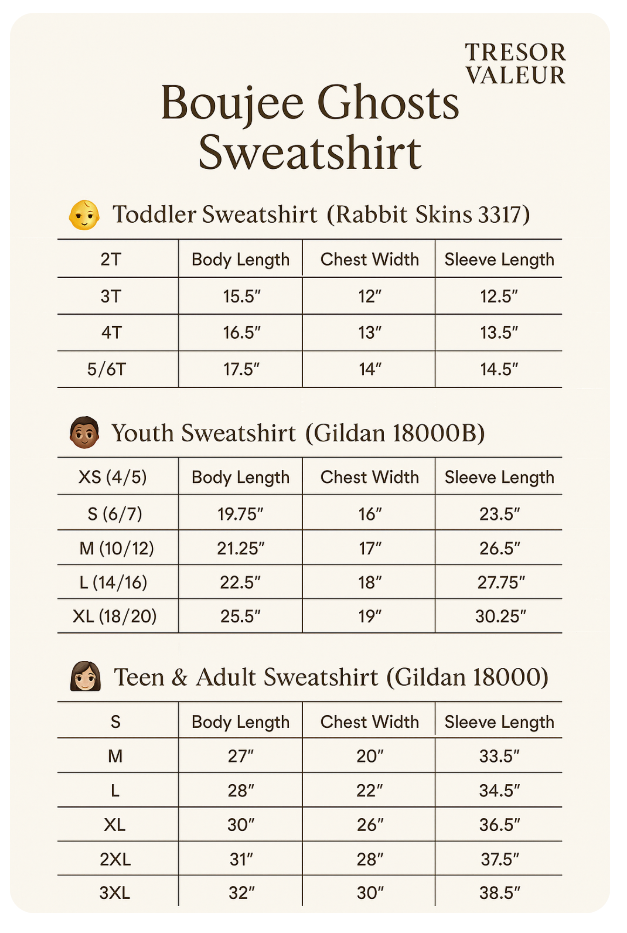 Boo-Jee Ghost Sweatshirt | Sablette Pattern | 4 Colors | Personalized Sleeve