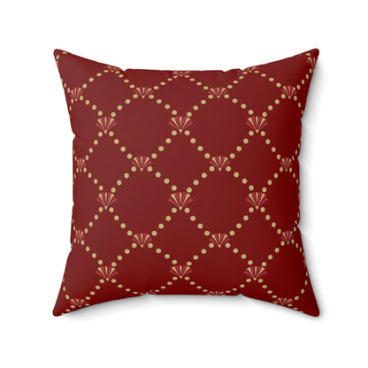 Red & Gold Art Deco Square Pillowcase | Nouveau Noël Collection