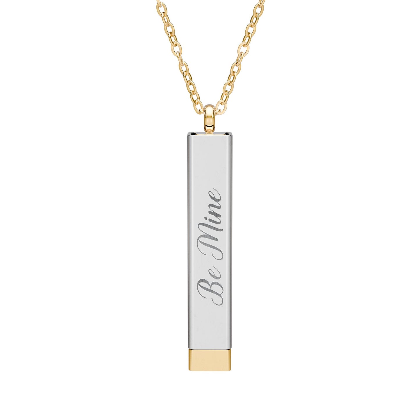 Hidden Message Sliding Bar Necklace | 18K Gold or Stainless Steel