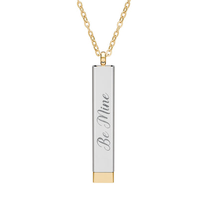 Hidden Message Sliding Bar Necklace | 18K Gold or Stainless Steel