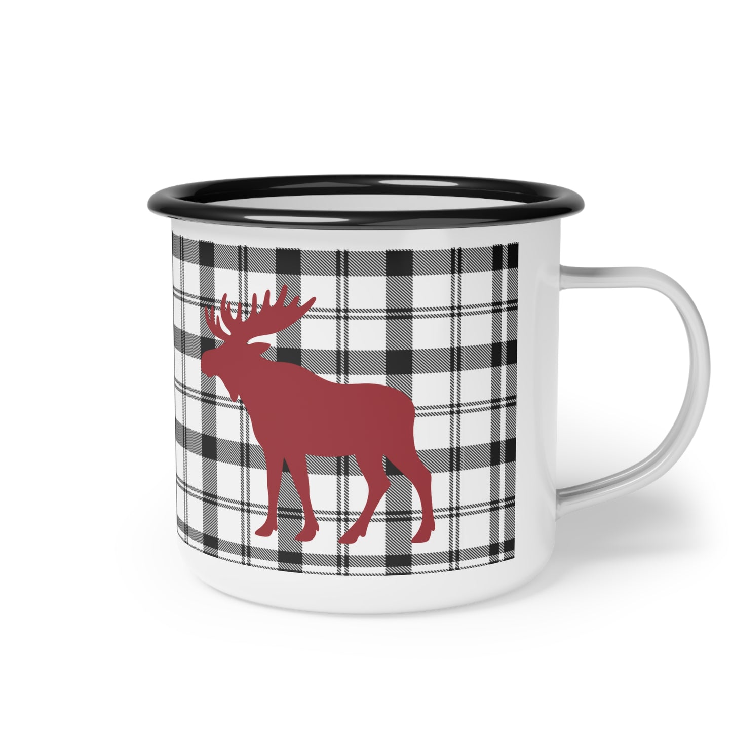 Personalized Enamel Camp Mug | Moose, Bear, or Deer Silhouette