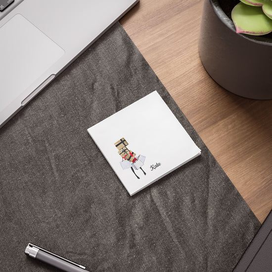 Personalized Post-it® Notes | Shopping Girl Illustration | Custom Sticky Pad