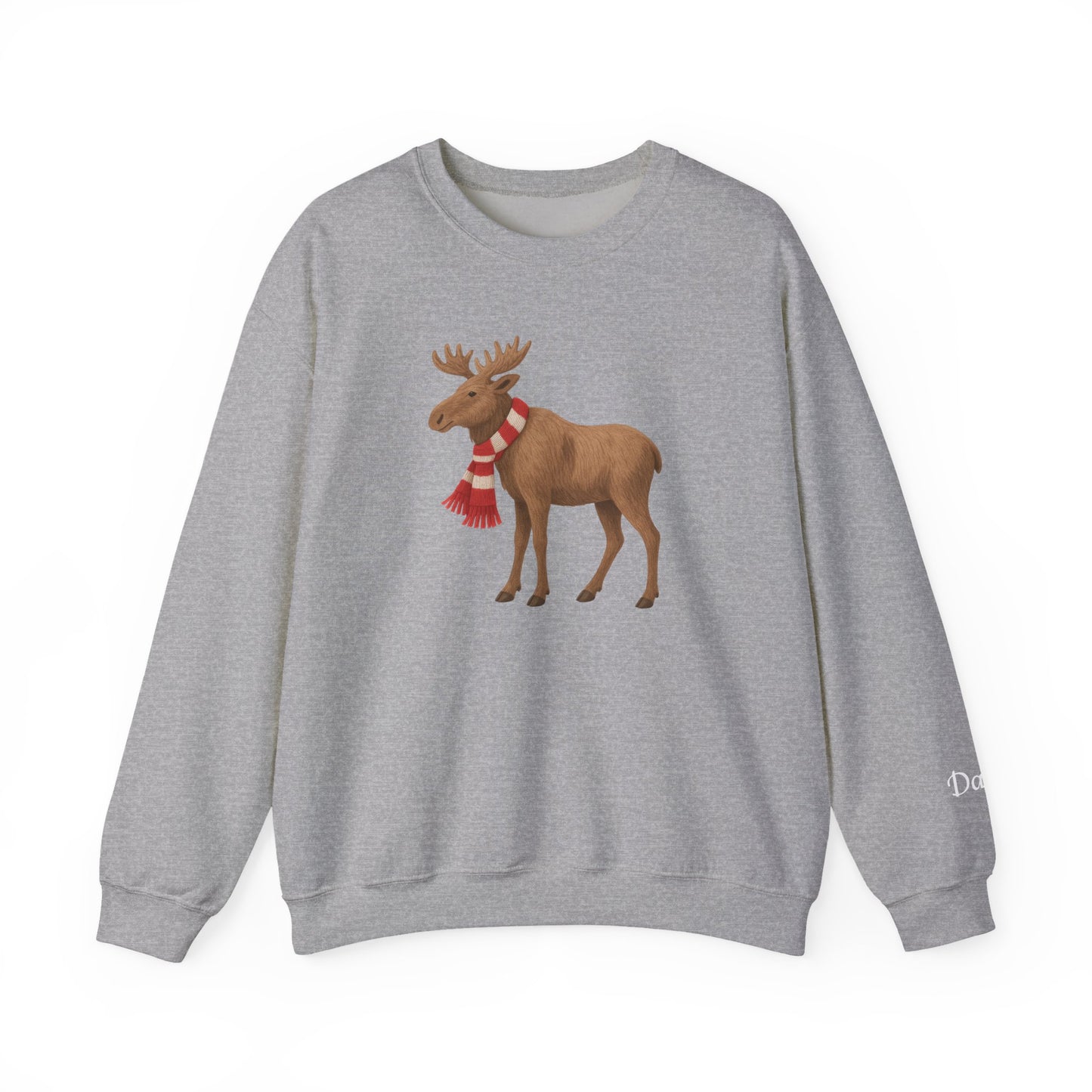 Holiday Moose Sweatshirt | Personalizable Sleeve