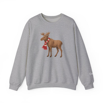 Holiday Moose Sweatshirt | Personalizable Sleeve