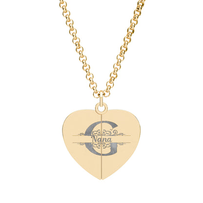 Hidden Message Heart Necklace | Engraved Inside & Out