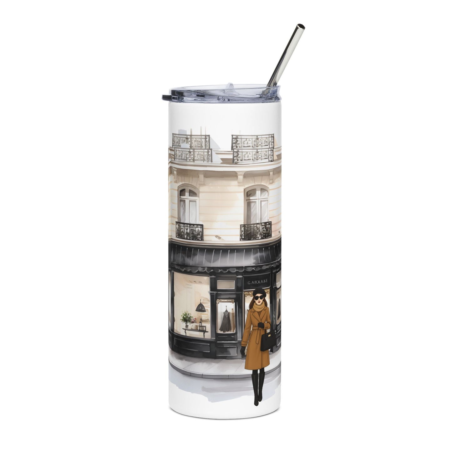 Personalized 20 oz Skinny Tumbler | Regent London Boutique with Winter Fashionista Avatars