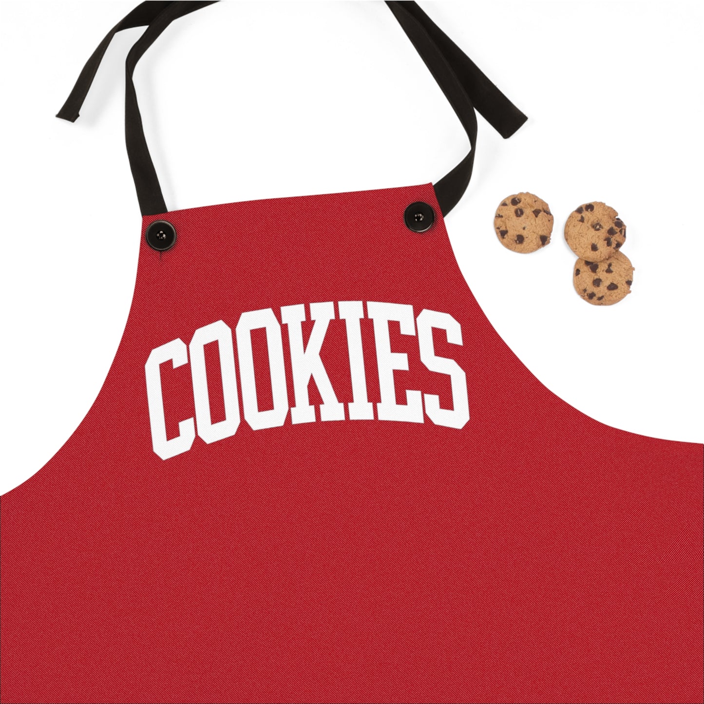 COOKIES Collegiate Print Personalizable Apron | Adjustable Fit | White Typography