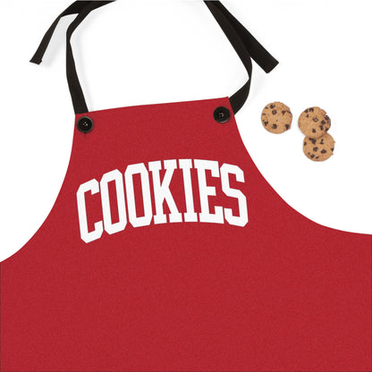 COOKIES Collegiate Print Personalizable Apron | Adjustable Fit | White Typography