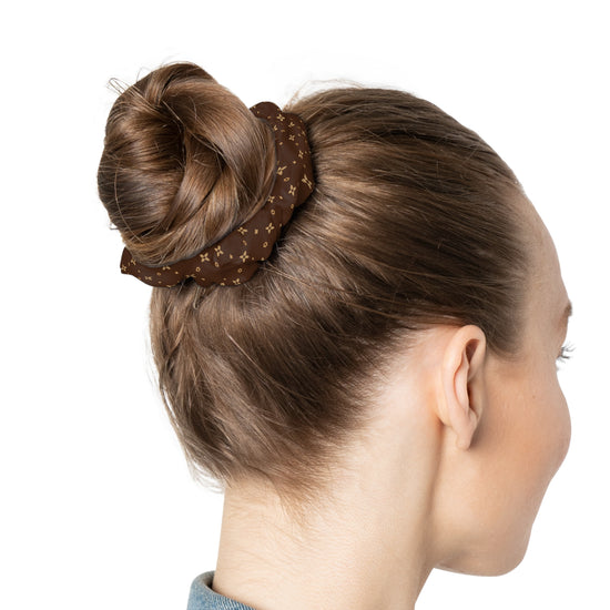 Coletero | Accesorio para el cabello de moda | Estampado de sablette marrón visón