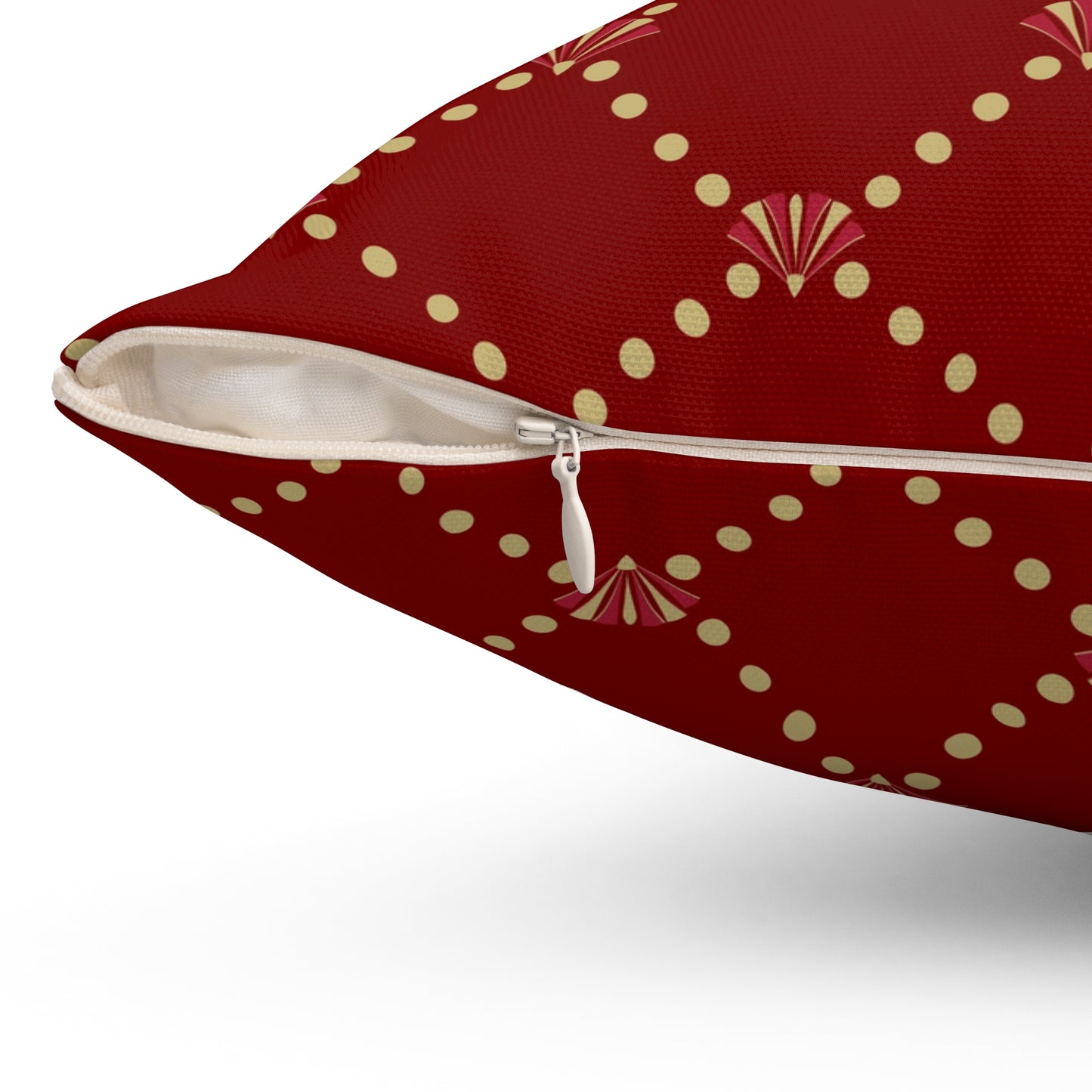 Red & Gold Art Deco Square Pillowcase | Nouveau Noël Collection