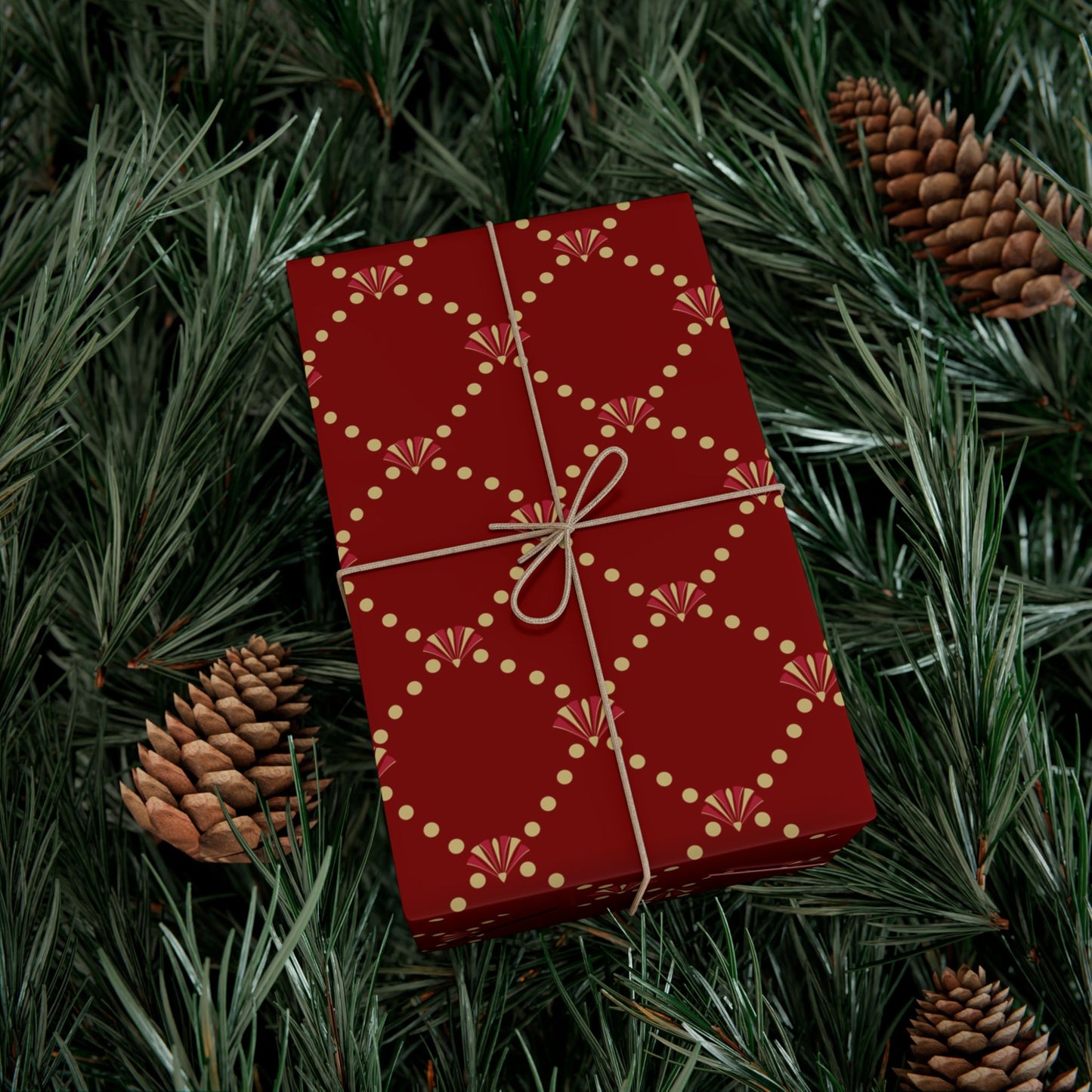 Red & Gold Art Deco Wrapping Paper | Nouveau Noël Collection
