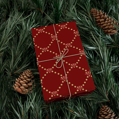 Red & Gold Art Deco Wrapping Paper | Nouveau Noël Collection