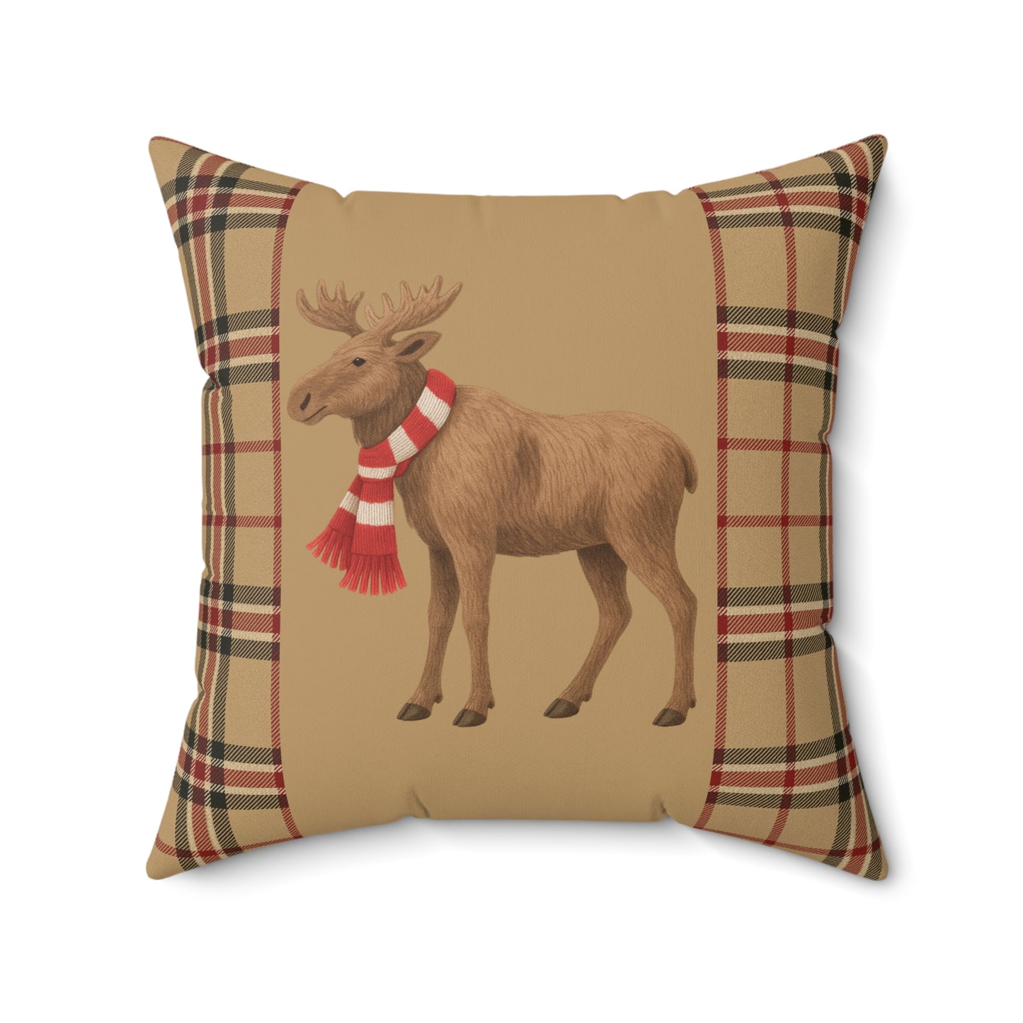 Moose & Tartan Winter Pillow Case | 4 Sizes