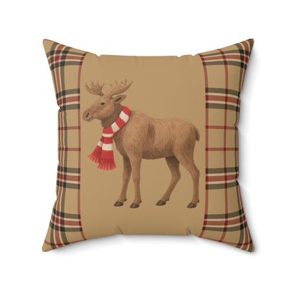 Moose & Tartan Winter Pillow Case | 4 Sizes