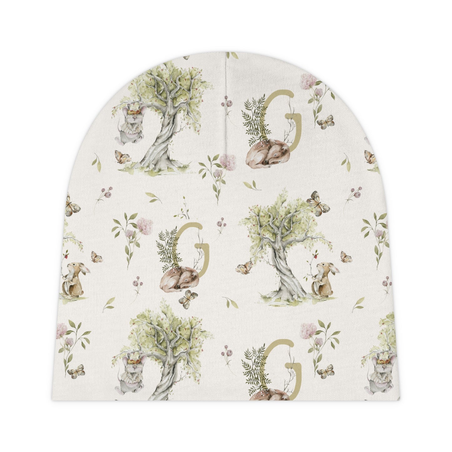 Petits Animaux | Bunny & Mouse Baby Beanie | Personalized Initial Monogram - Tresor Valeur