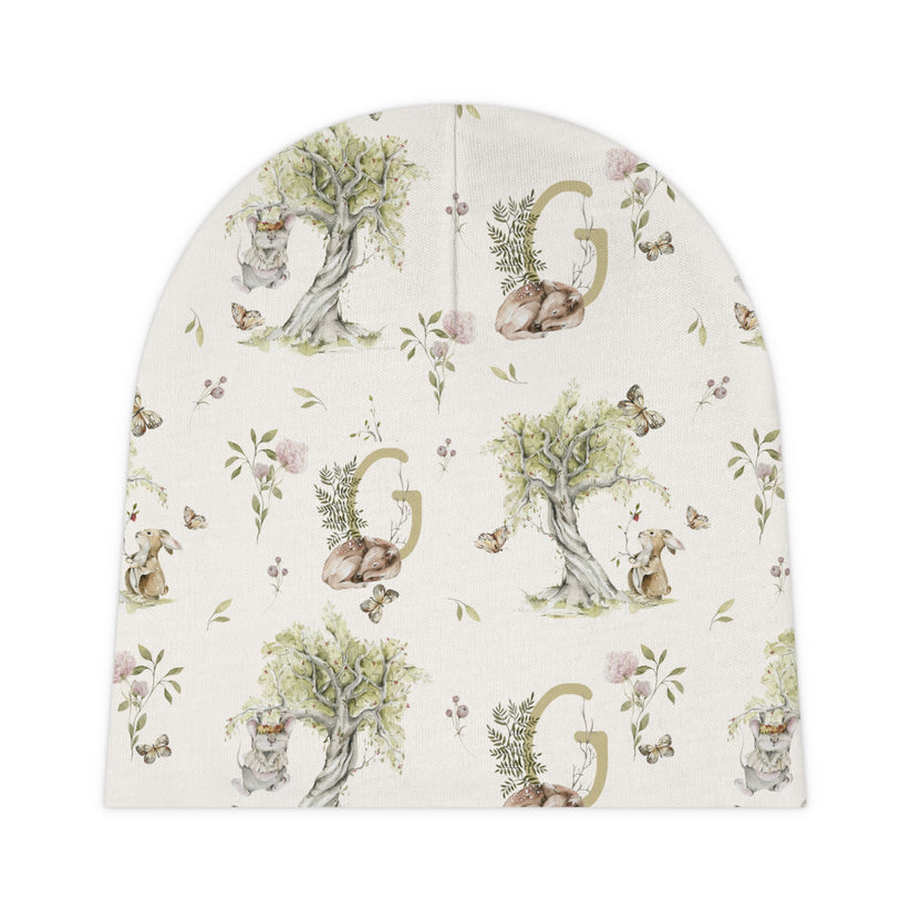 Petits Animaux | Bunny & Mouse Baby Beanie | Personalized Initial Monogram - Tresor Valeur