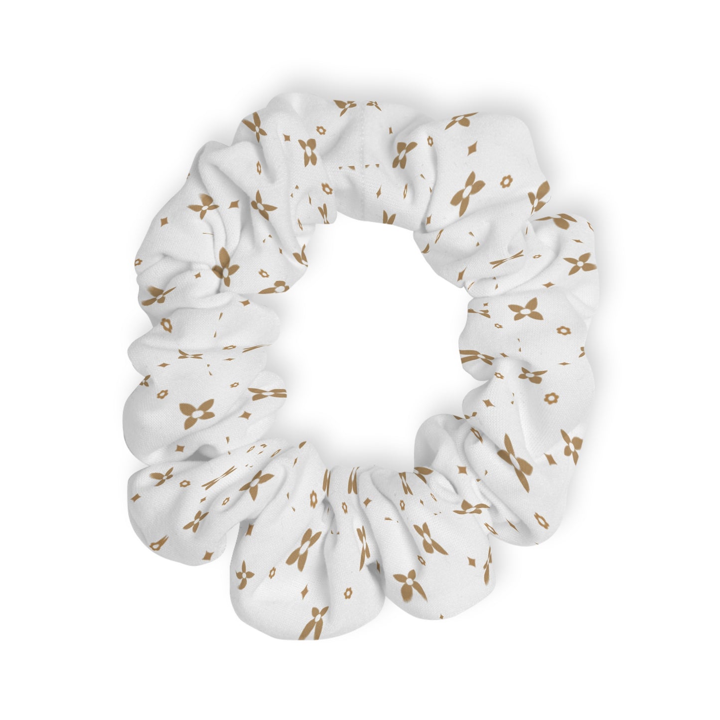 Haargummi | Modisches Haaraccessoire | Karamell- und Weiß-Sablette-Print